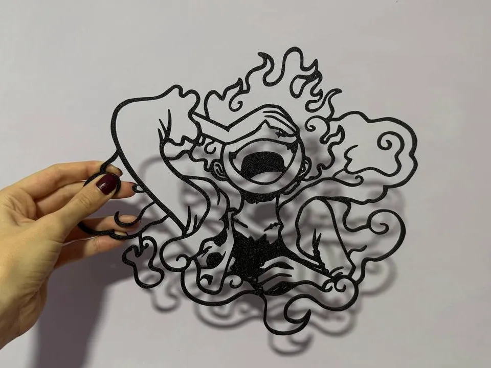 Luffy Gear 5 Wall Art Silhouette