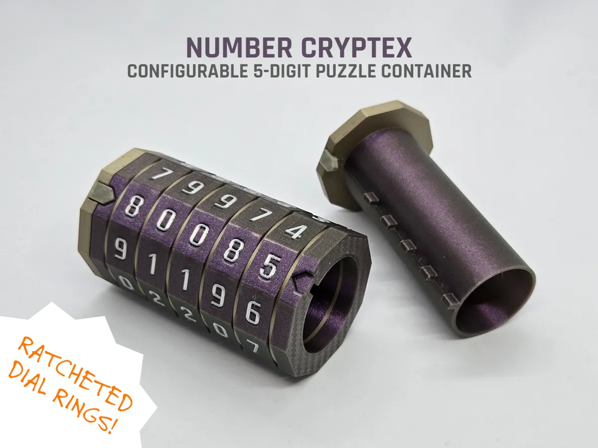 Number Cryptex, configurable puzzle container