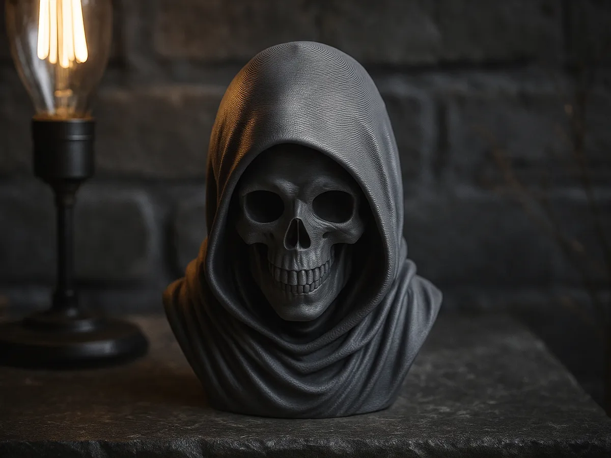 Skull Death Bust, Gothic Statue