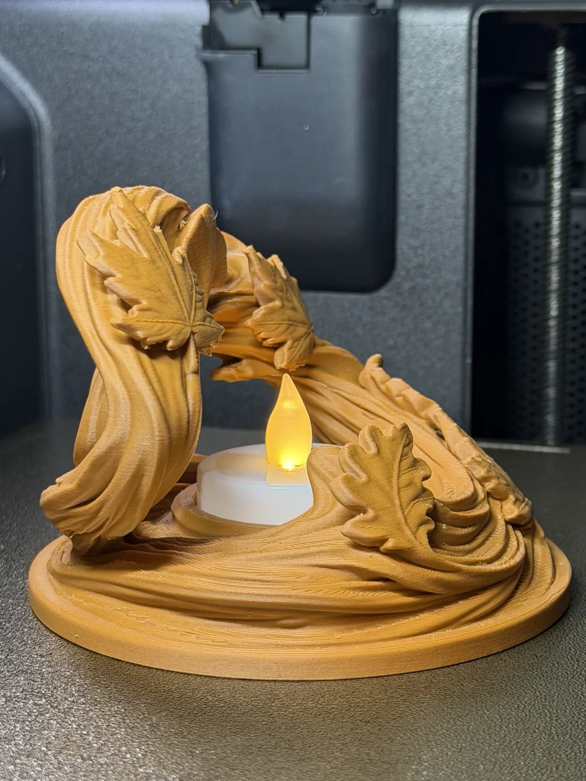 Autumn Wind, Swirling Leaf Tealight Holder, photo 4 of 4 - Autumn Wind, Swirling Leaf Tealight Holder Household