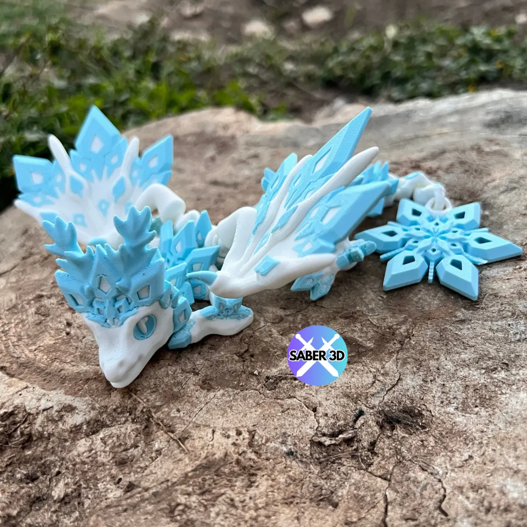 Articulated Baby Snowflake Dragon, photo 2 of 2 - Articulated Baby Snowflake Dragon Toys & Games