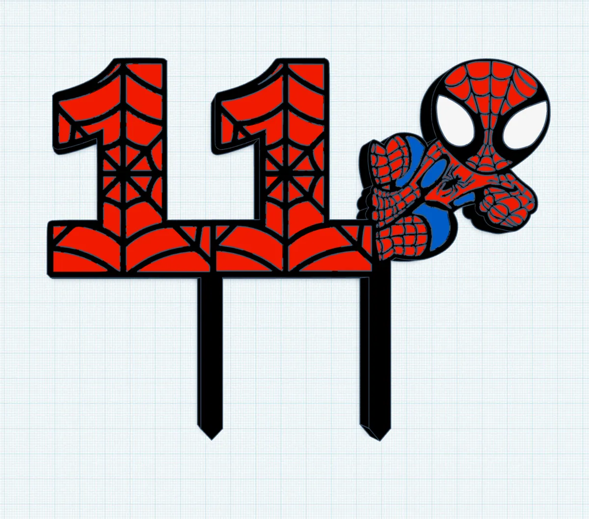 Spiderman 11 birthday cake topper, photo 2 of 3 - Spiderman 11 birthday cake topper Household