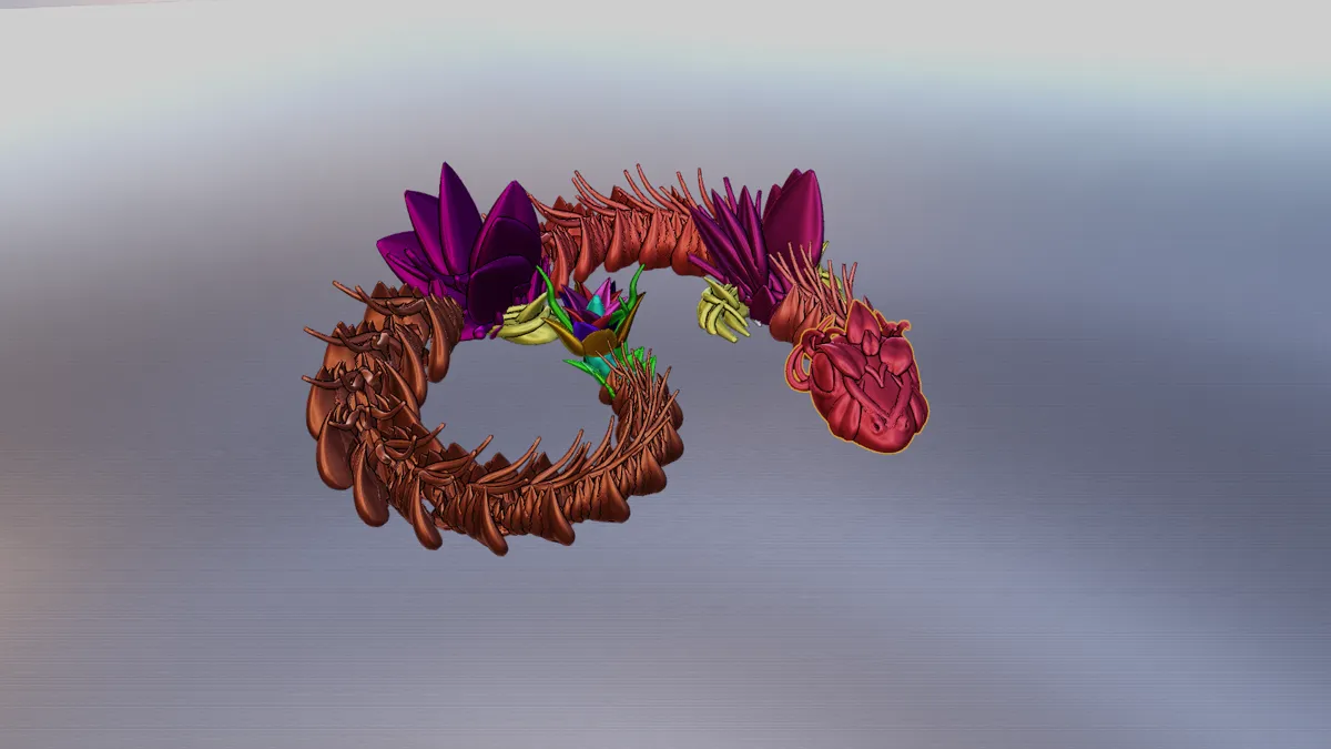 Articulated Flower dragon, photo 3 of 4 - Articulated Flower dragon Miniatures