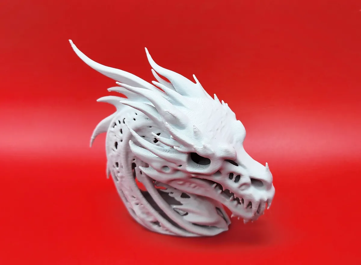 Skeletal Dragon Head Sculpture, photo 2 of 4 - Skeletal Dragon Head Sculpture Art