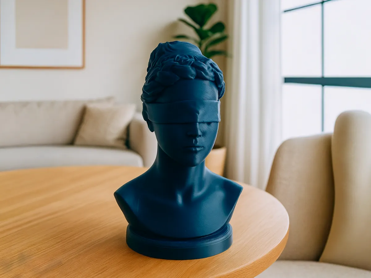 Blindfolded Lady Bust, Modern Sculpture