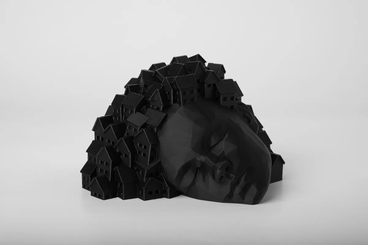 City of Dreams Bust, Low-Poly Surreal Sculpture, photo 3 of 3 - City of Dreams Bust, Low-Poly Surreal Sculpture Home Decor Items