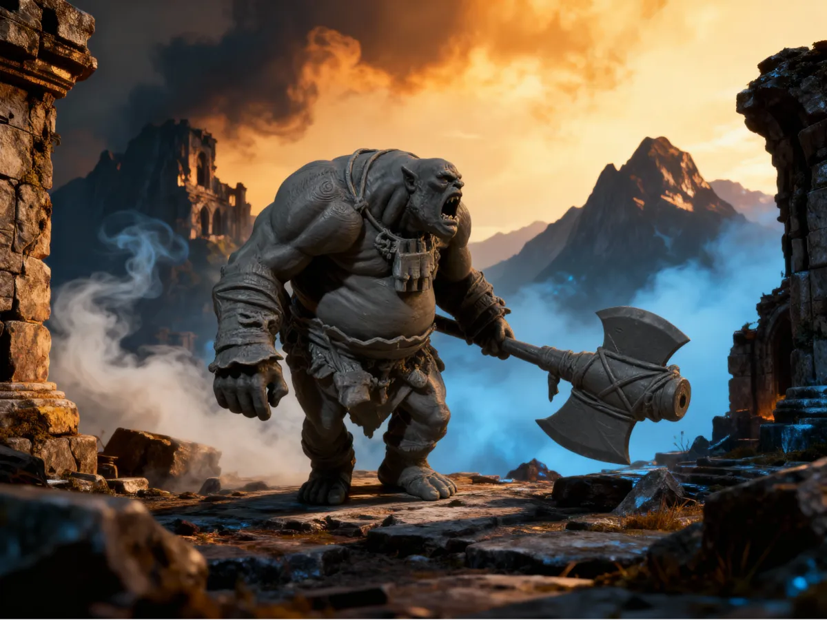 HUGE Orc / Ogre warlord - DND monster (stats incl)