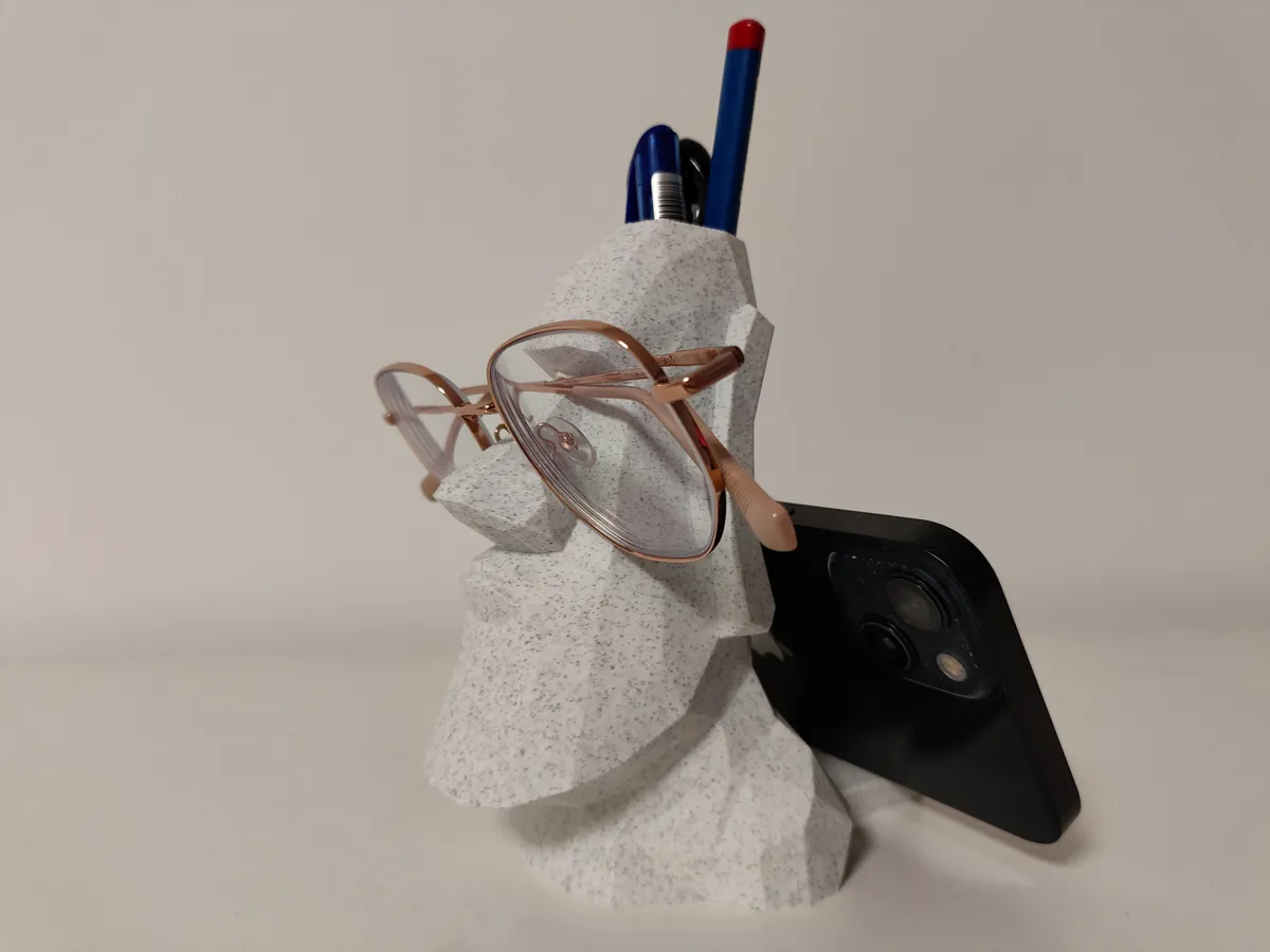 Moai Statue Phone and Pencil Holder, photo 3 of 4 - Moai Statue Phone and Pencil Holder Mobile & Device Accessories