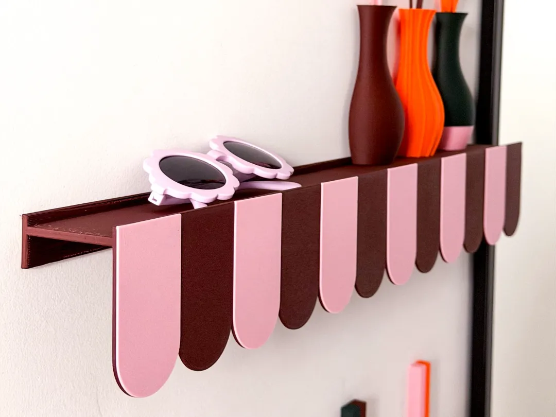 Scallop Market Shelf, Awning Style Wall Shelf
