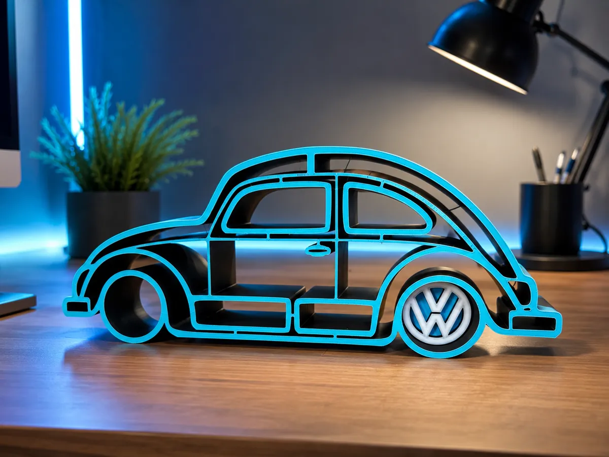 VW Beetle Inspired Silhouette Desk Decor