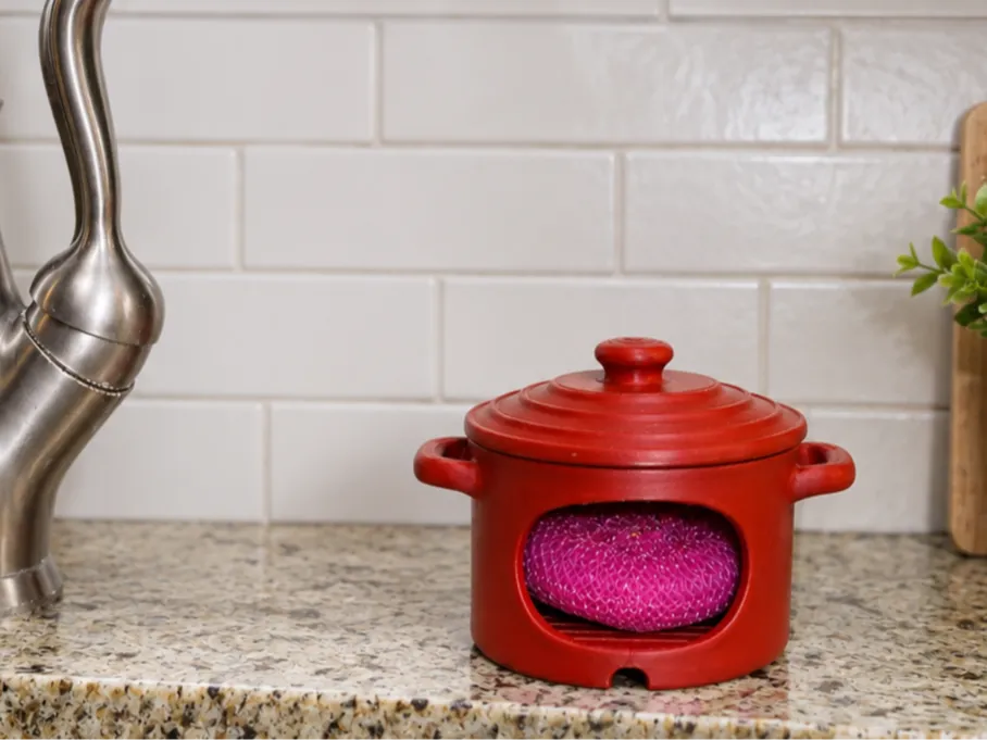 Mini Cooking Pot Dutch Oven Sponge Holder W/ Lid! - Sink & Sponge Holders, in stock