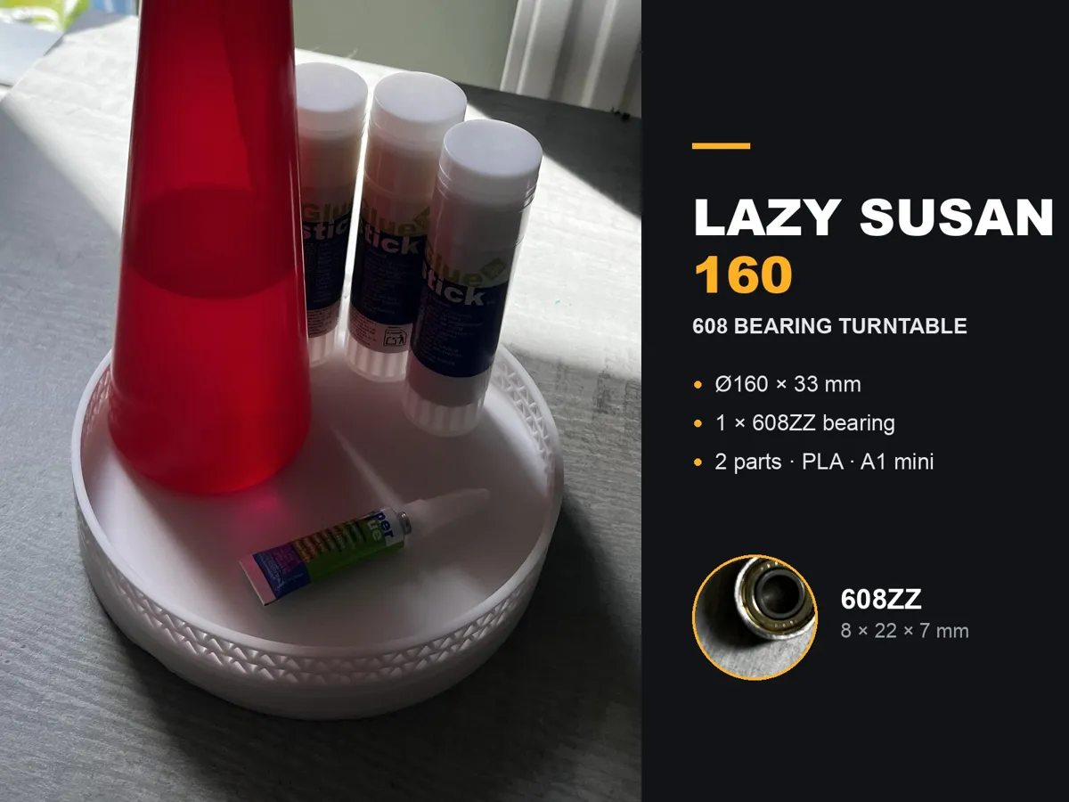 Lazy Susan 160, 608 Bearing Turntable
