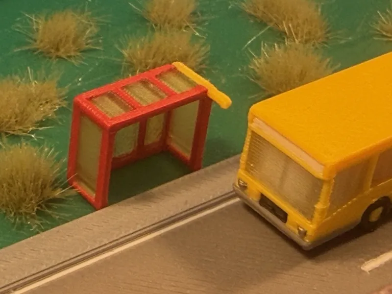 Bus Shelter 5 modern (z-scale), photo 3 of 4 - Bus Shelter 5 modern (z-scale) Miniatures