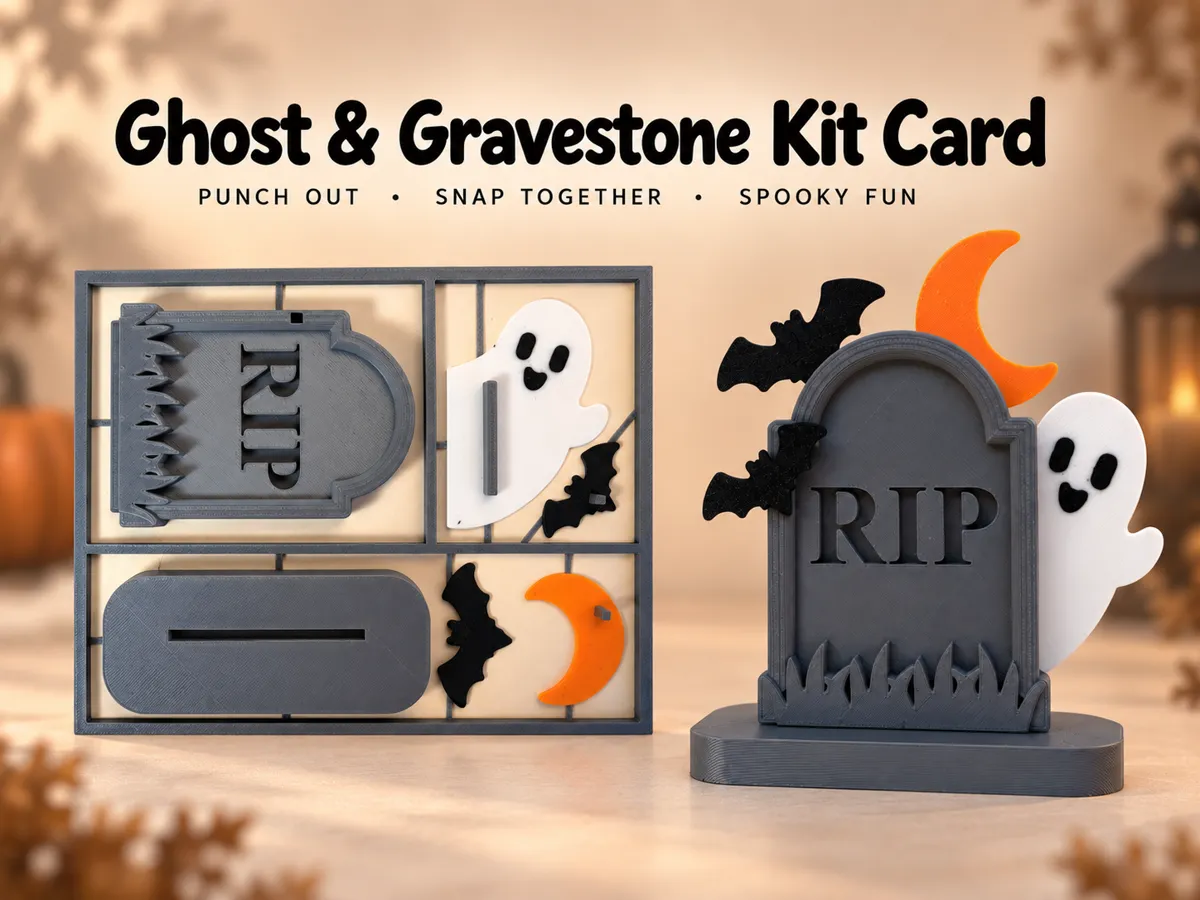 Ghost & Gravestone, Halloween Kit Card