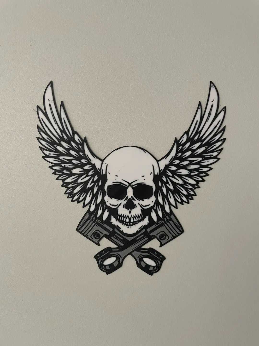 Piston Skull with Wings