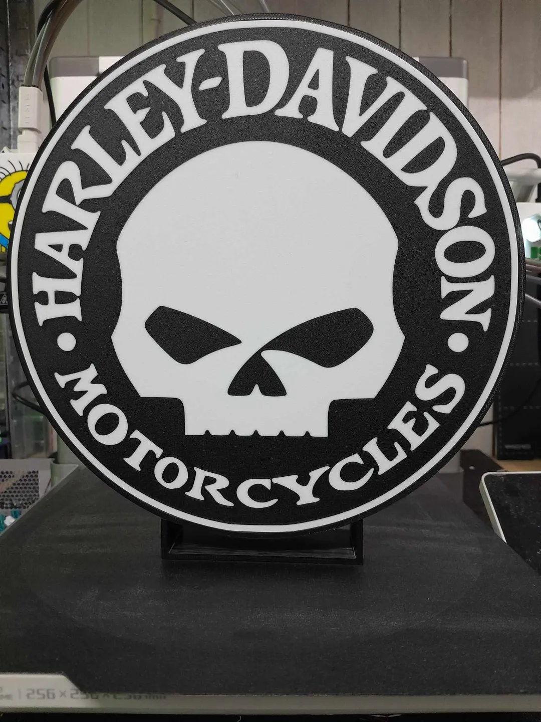 Harley Davidson Skull Lightbox, photo 2 of 2 - Harley Davidson Skull Lightbox Art
