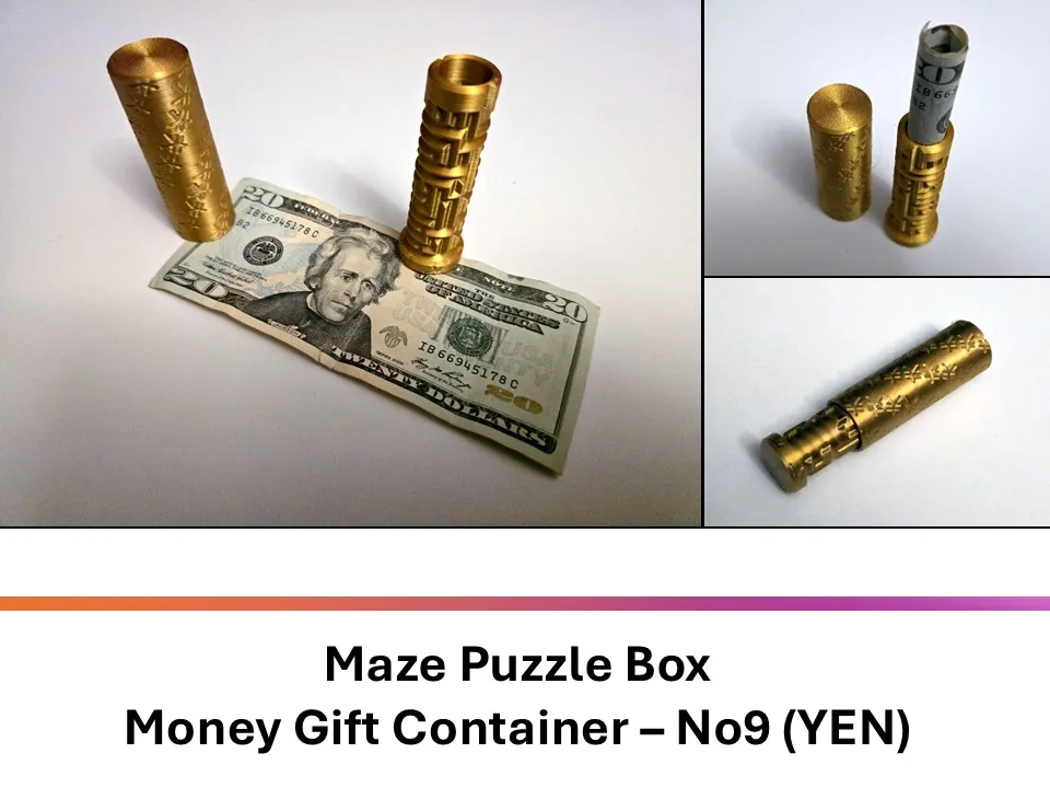 Maze Puzzle Box Money Gift Container, No9 (YEN) - Puzzle Boxes & Secret Boxes, in stock
