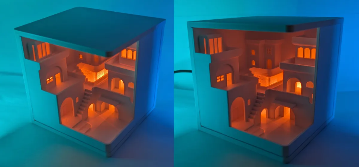Diorama Cube, Mini Village Lumineux, LED, photo 4 of 4 - Diorama Cube, Mini Village Lumineux, LED Figurines & Collectibles
