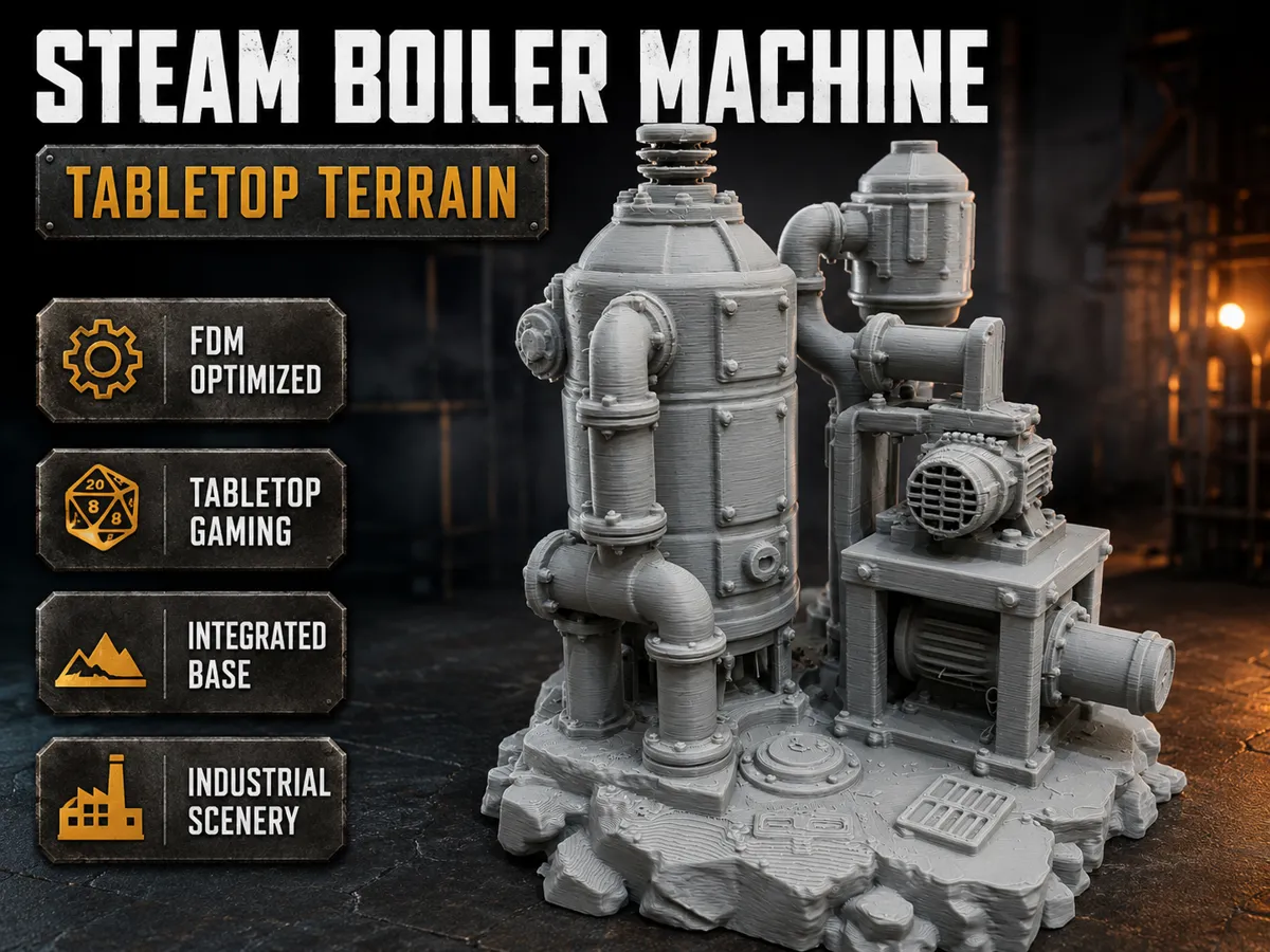 Steam Boiler Machine, Industrial Tabletop Terrain