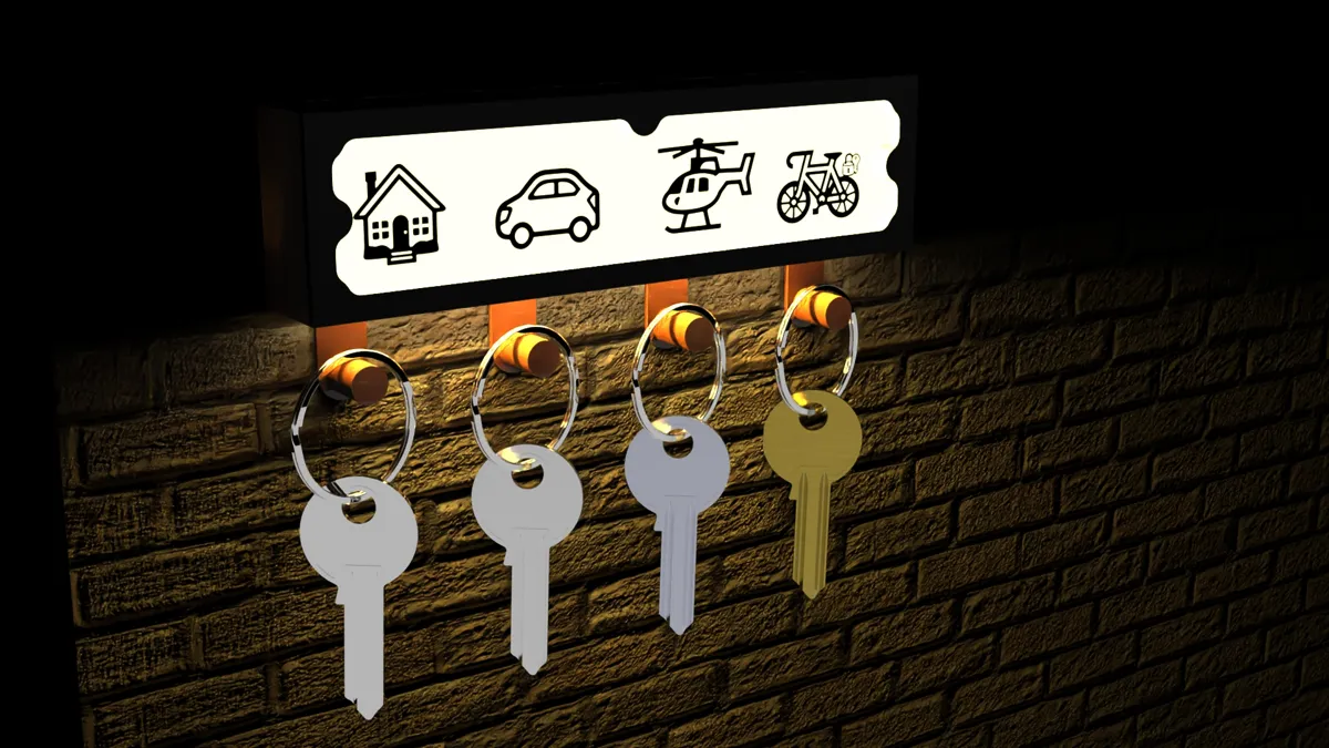 Illuminated Key Rack, photo 2 of 3 - Illuminated Key Rack Tools