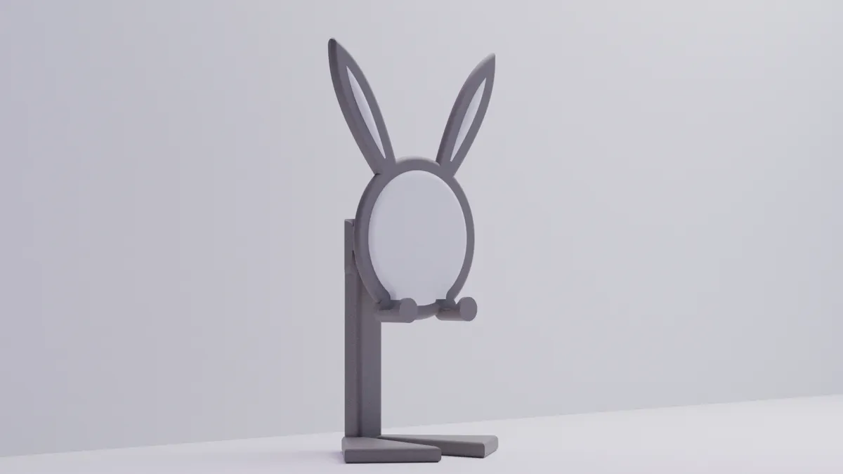Adjustable bunny phone stand - no extra hardware!, photo 3 of 4 - Adjustable bunny phone stand - no extra hardware! Household