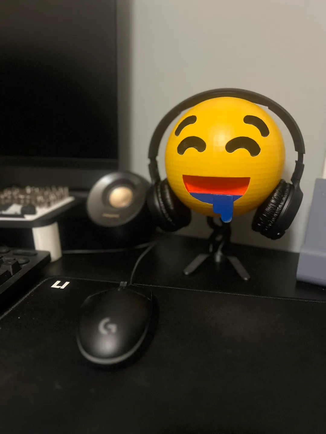 Drooling Emoji Headphone Stand, photo 2 of 2 - Drooling Emoji Headphone Stand Mobile & Device Accessories