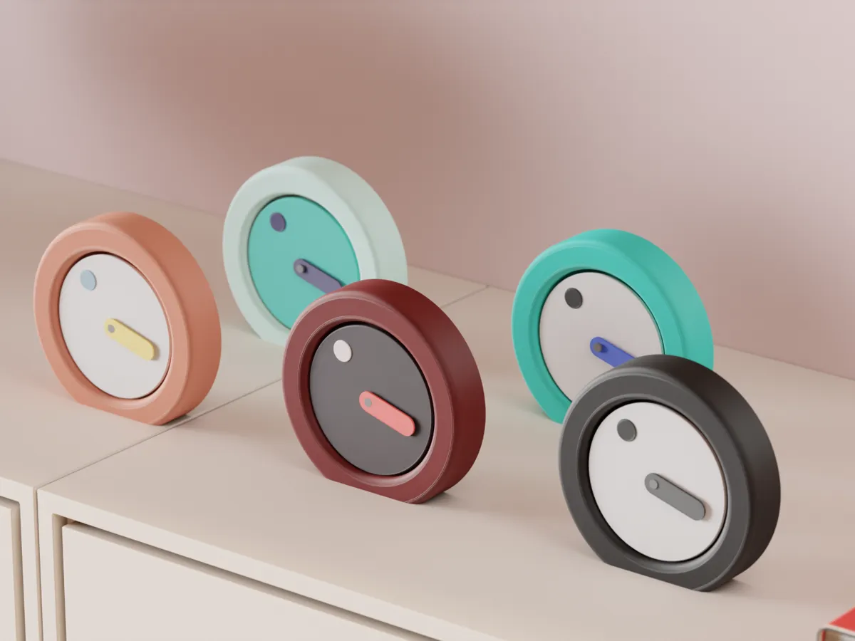 Desktop Clock. Minimalist Moving Face Modern Clock