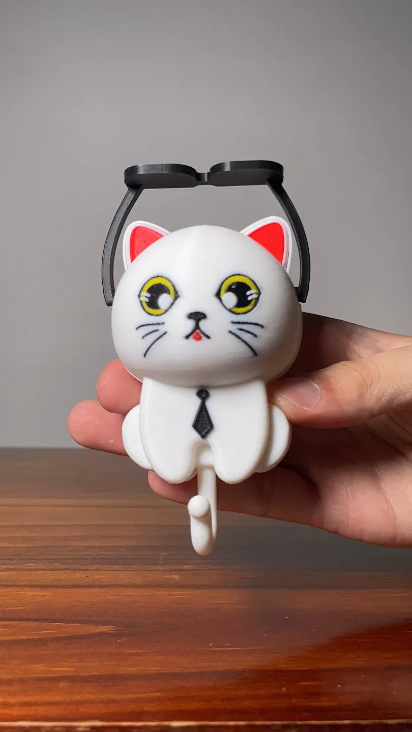 Cat Cool with Glasses Key Holder, photo 2 of 3 - Cat Cool with Glasses Key Holder Storage & Organisation