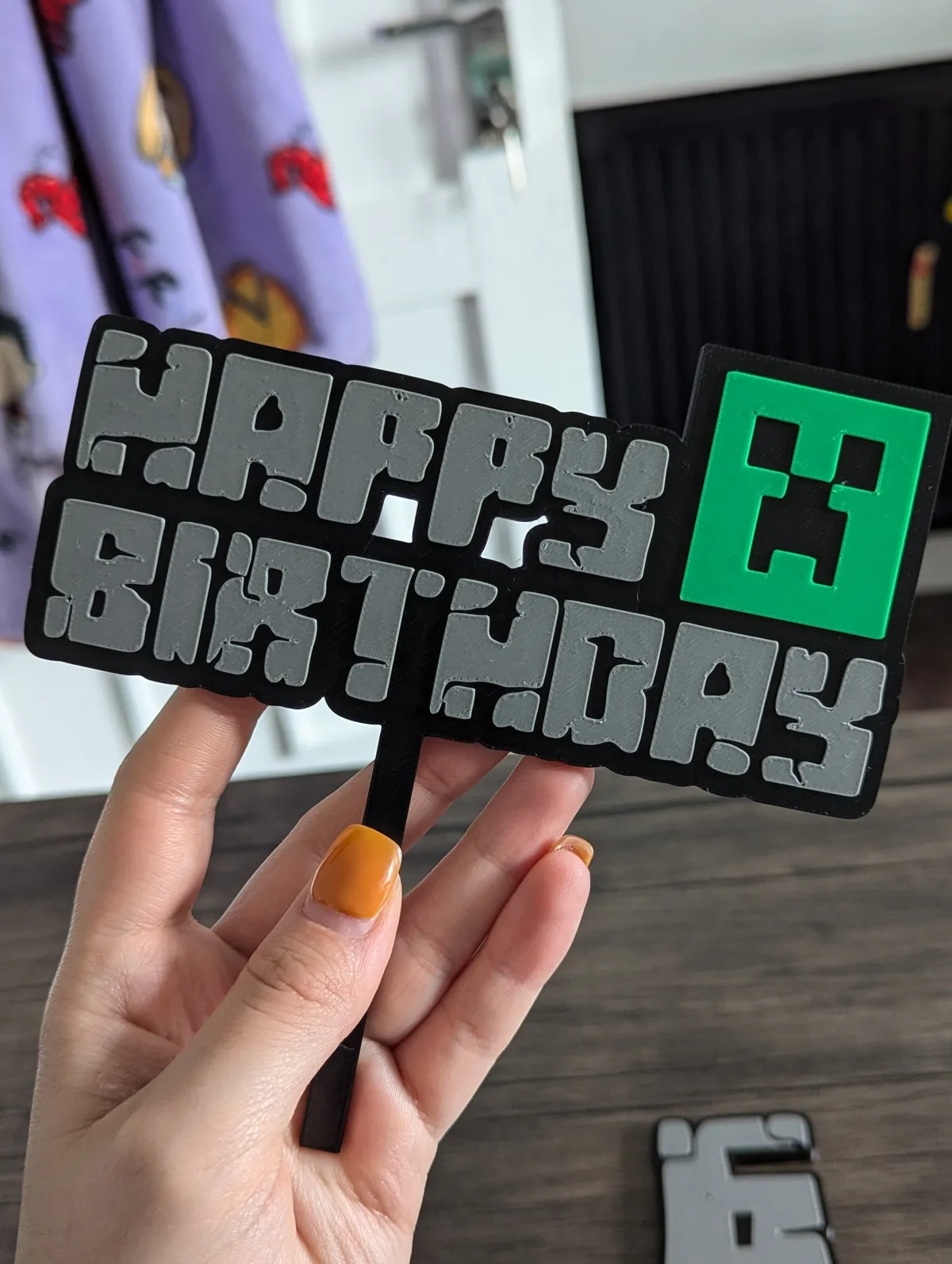 Minecraft Happy Birthday Cake Topper Sign, photo 3 of 3 - Minecraft Happy Birthday Cake Topper Sign Home Decor Items