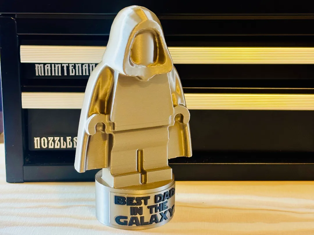 Brick Figure Fathers Day Trophy with Keychain