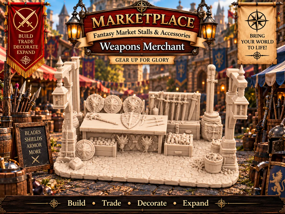 Weapons Merchant, Medieval Market Stall
