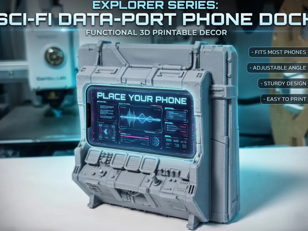 Sci-Fi Info Center Phone Stand Diorama