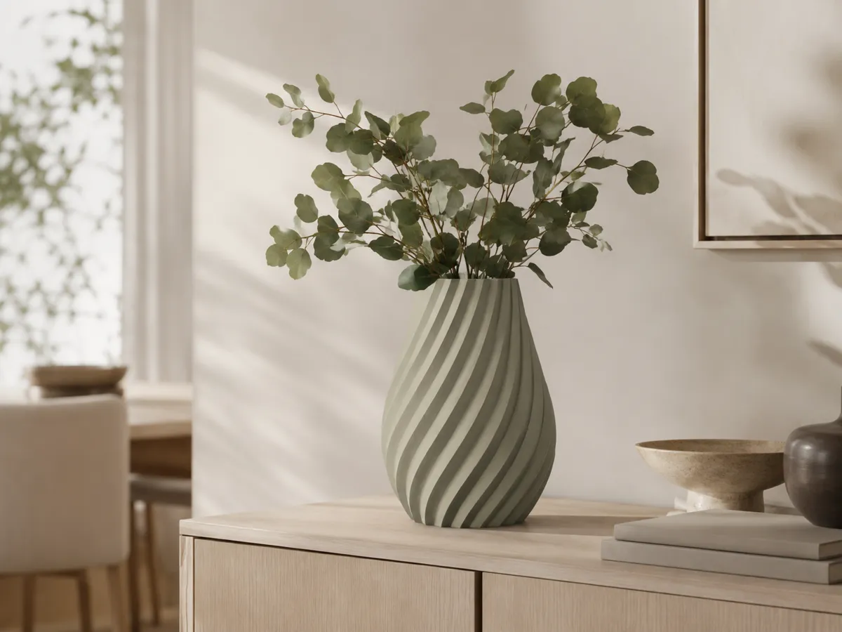 Twisted Indoor Vase, Modern Spiral Home Decor, photo 3 of 4 - Twisted Indoor Vase, Modern Spiral Home Decor Home Decor Items