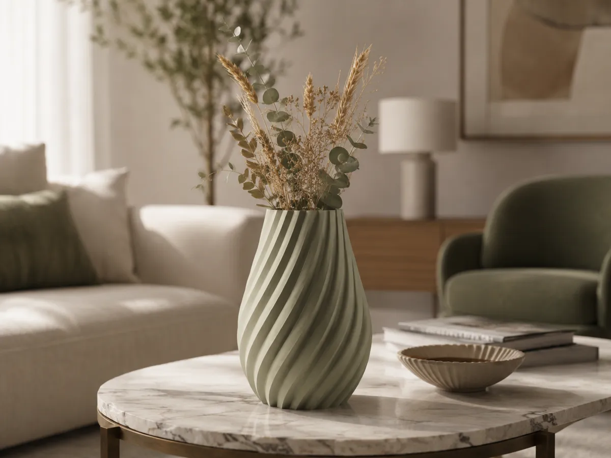 Twisted Indoor Vase, Modern Spiral Home Decor, photo 4 of 4 - Twisted Indoor Vase, Modern Spiral Home Decor Home Decor Items