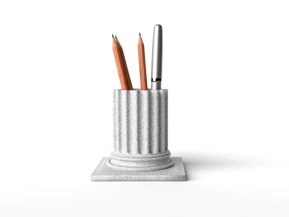 Greek Column Pen Holder, photo 2 of 2 - Greek Column Pen Holder Desk & Office
