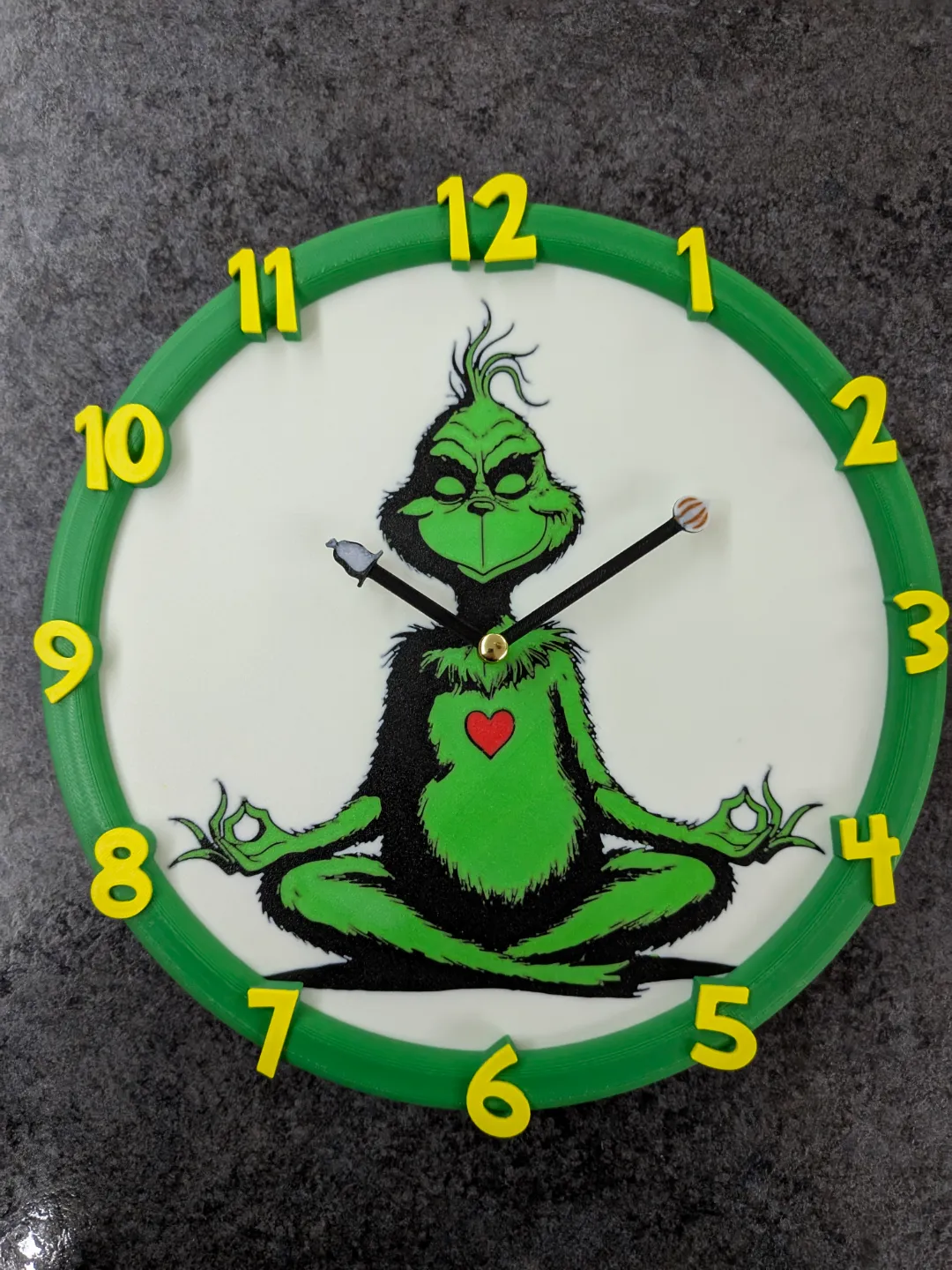 Meditating Grinch Clock Face 215mm, photo 2 of 2 - Meditating Grinch Clock Face 215mm Home Decor Items