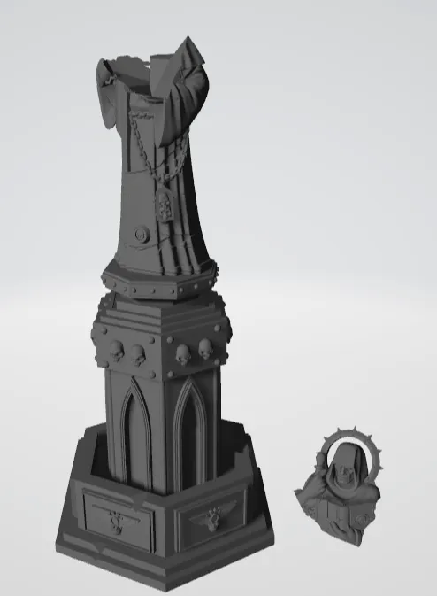 Pedestal with Hooded statue - no head