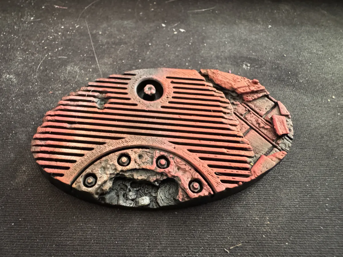 75mm tabletop oval base with terrain features, photo 3 of 4 - 75mm tabletop oval base with terrain features Board Games & Tabletop