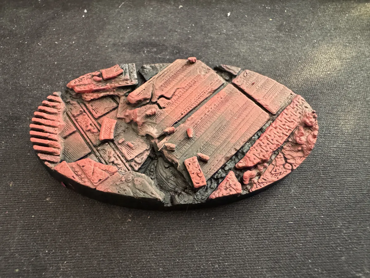 75mm tabletop oval base with terrain features, photo 4 of 4 - 75mm tabletop oval base with terrain features Board Games & Tabletop