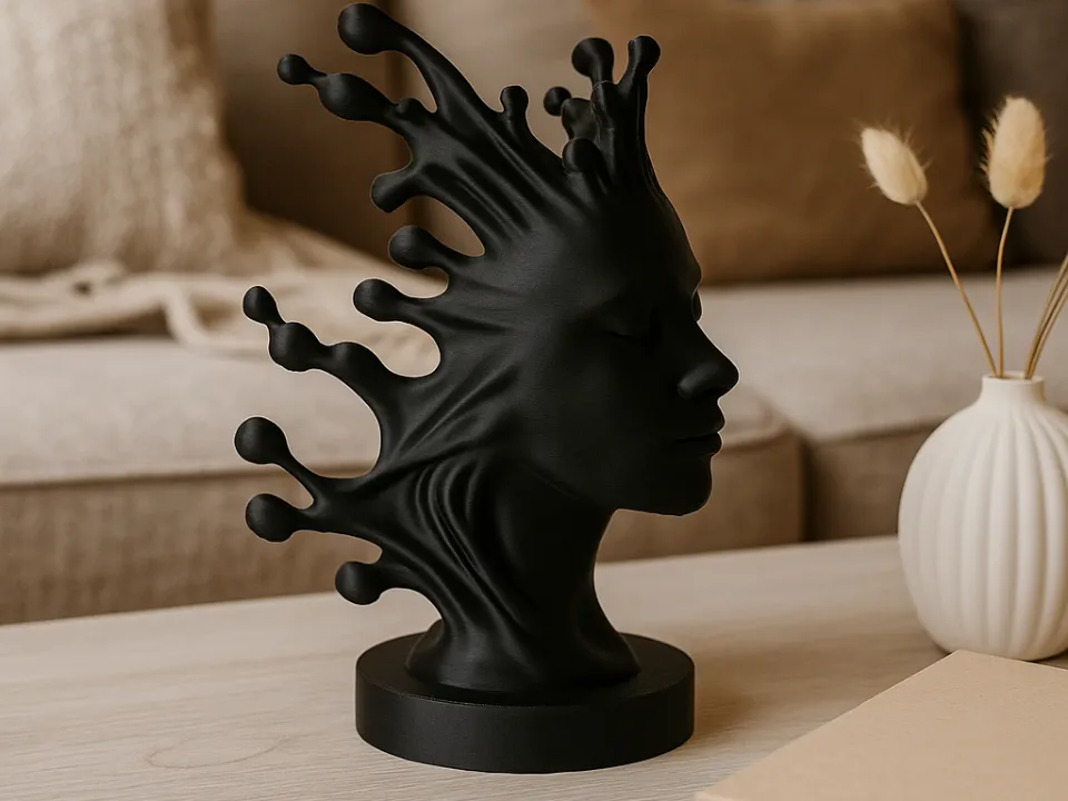 Fluid Mind, Abstract Female Bust Sculpture