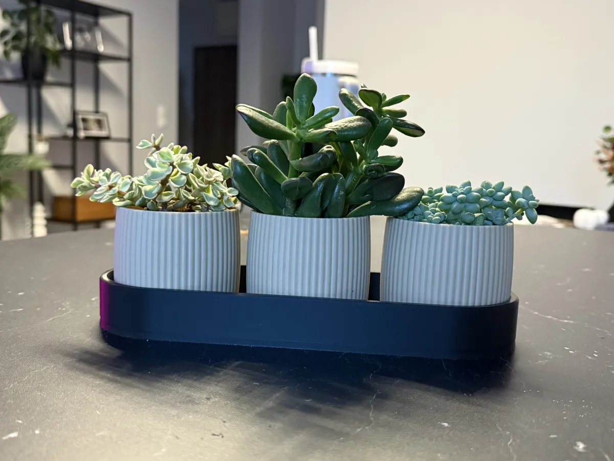 NORDÉ Collection modern planters with tray, photo 3 of 4 - NORDÉ Collection modern planters with tray Garden & Outdoor