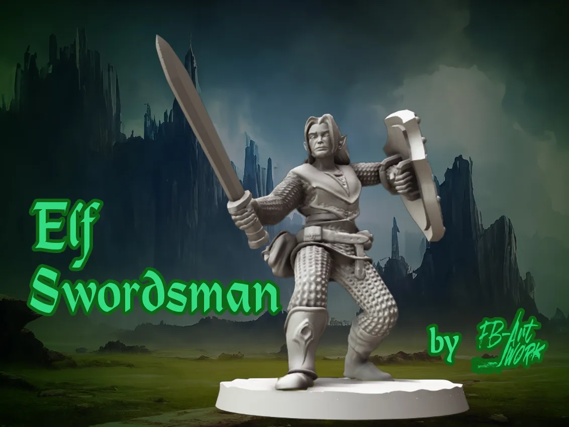 DnD Miniature Elf Swordsman