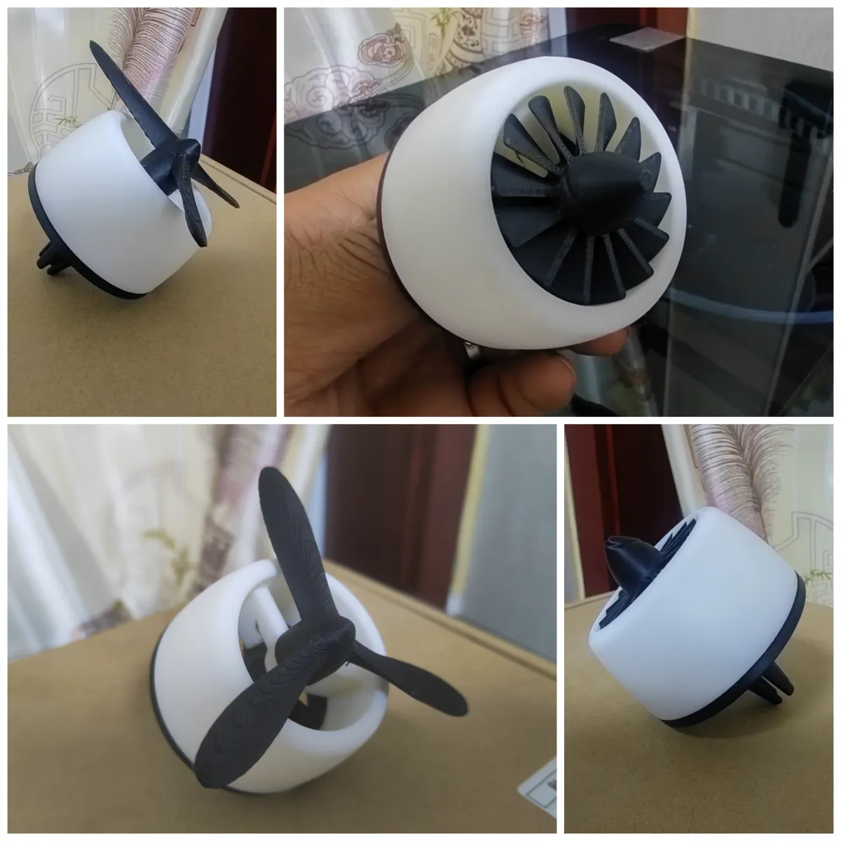 Propeller car vent diffuser