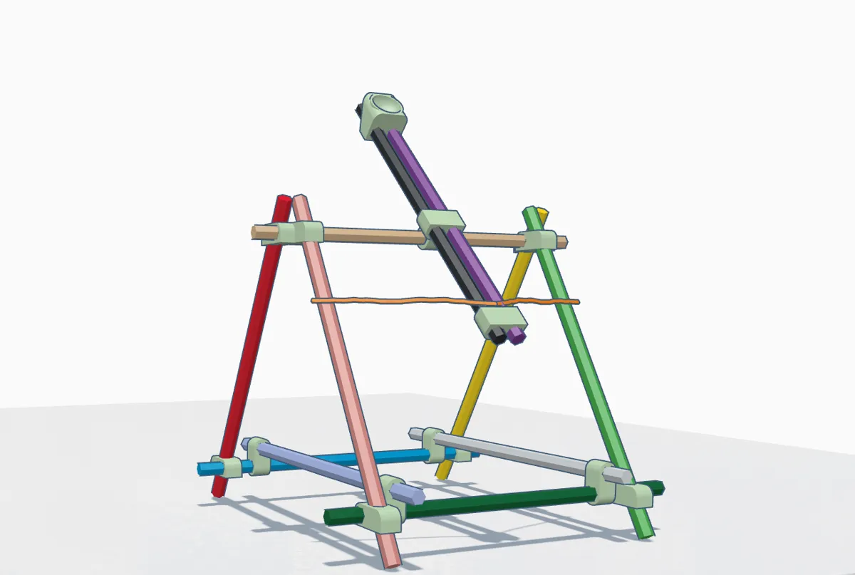 Functional Catapult Made from Pencils, photo 4 of 4 - Functional Catapult Made from Pencils Desk & Office