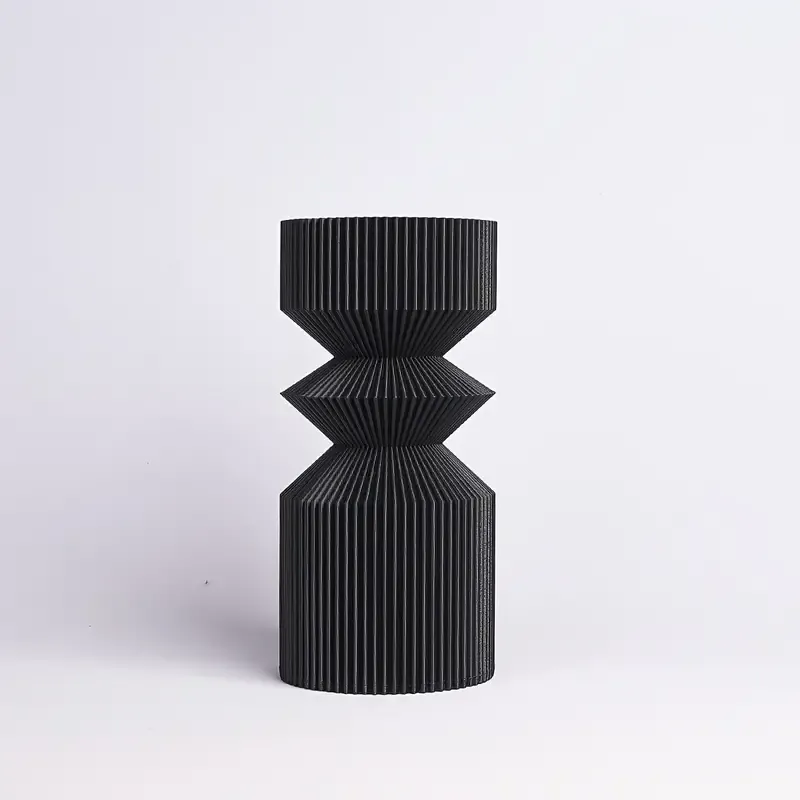 minimalist tight center vase with ribs, photo 2 of 3 - minimalist tight center vase with ribs Household