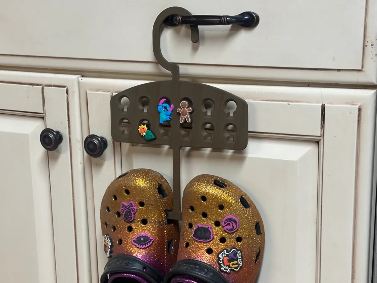 Clog and Jibbitz Coat Hanger Organizer.