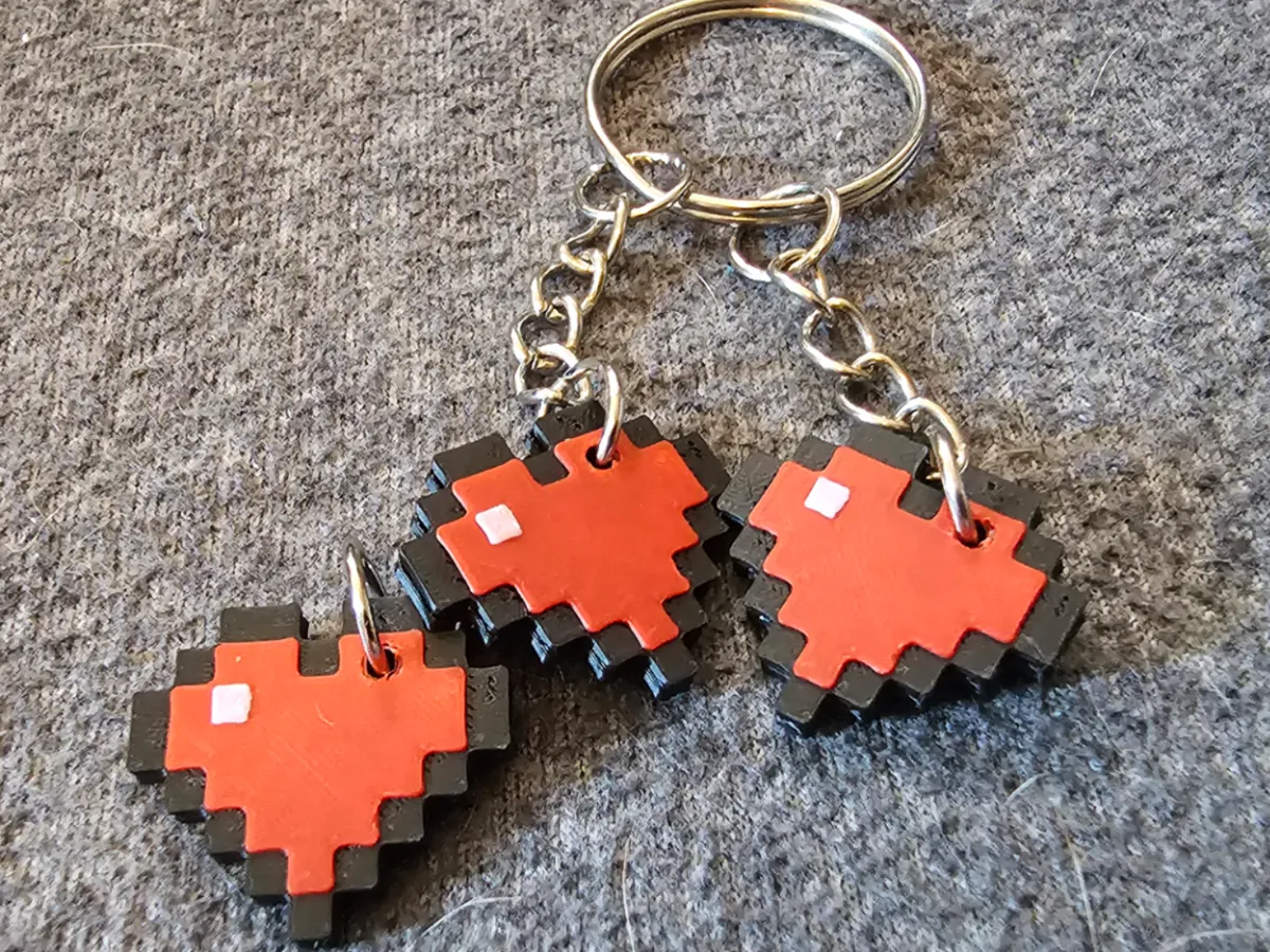 Minecraft Heart Charm Keychain