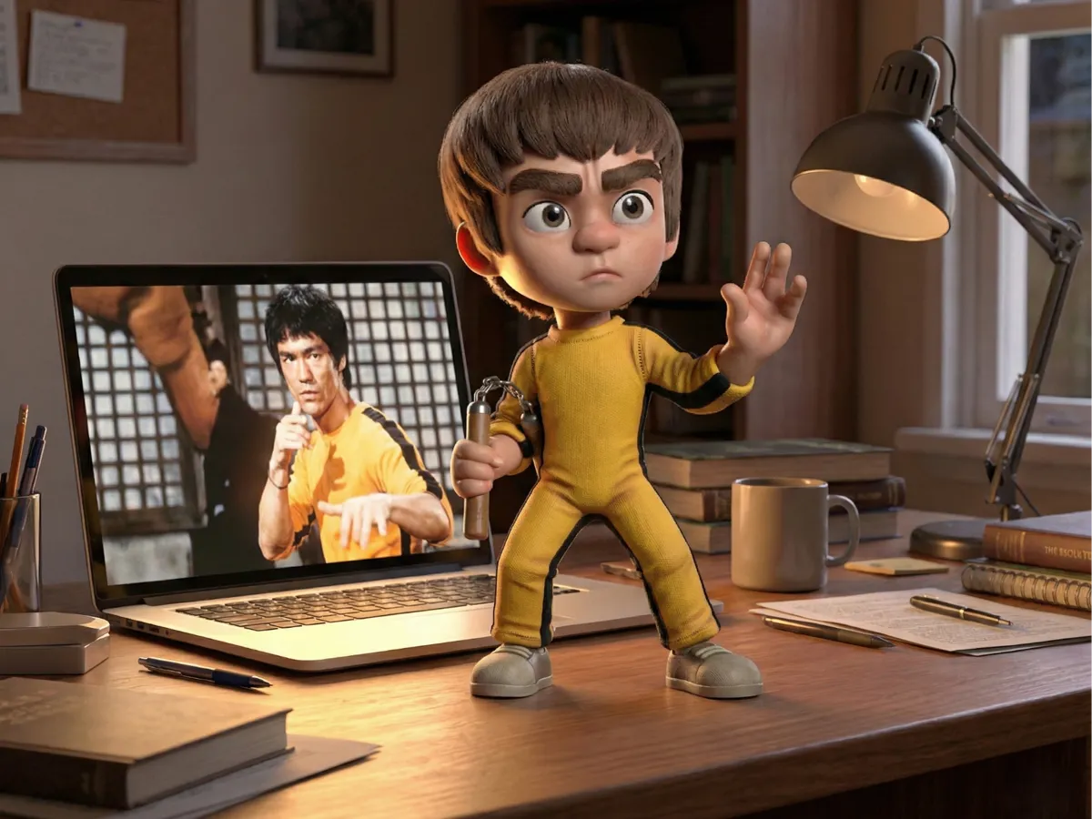 Chibi Bruce Lee Martial Arts Hero