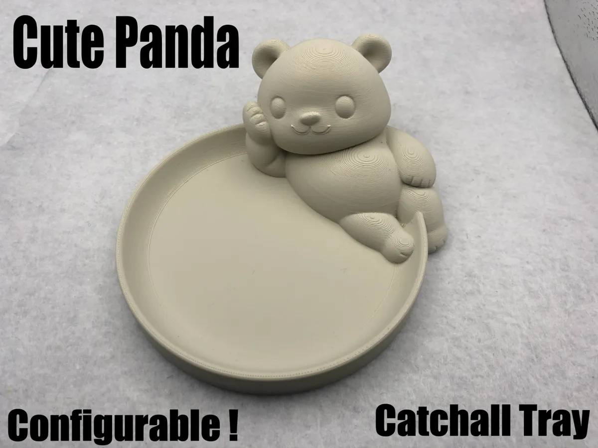 Cute Panda Catchall Tray, Desk & Key Organizer