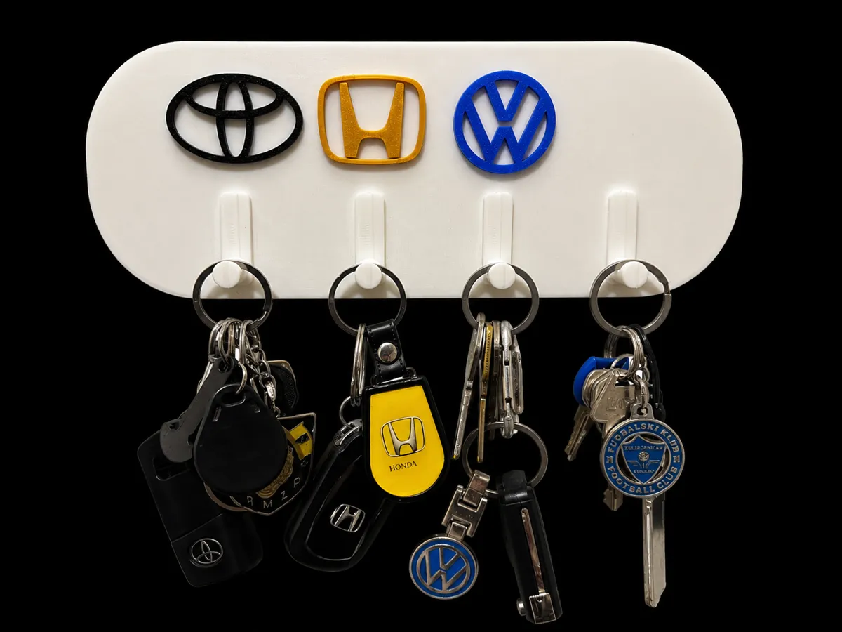 Car Multi Logo Wall Mounted Key Holder, photo 2 of 4 - Car Multi Logo Wall Mounted Key Holder Storage & Organisation